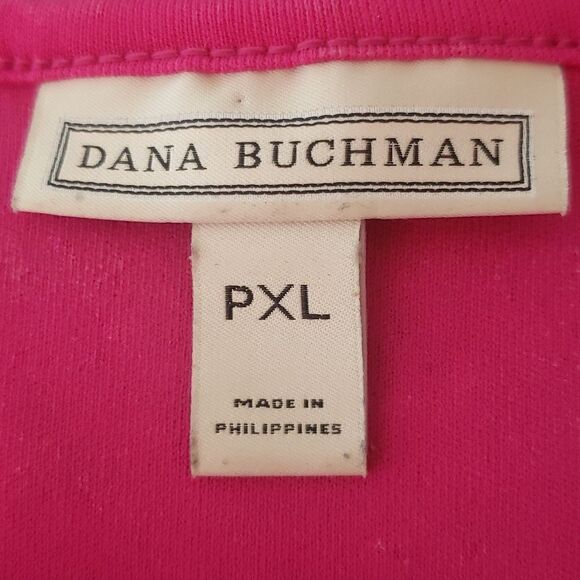 NWOT Bright Pink Dana Buchman 2 Layer Cutout Design Top Sz PXL - Picture 4 of 6